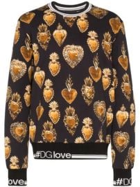 Dolce  amp  Gabbana Sacred Heart print sweatshirt at Farfetch